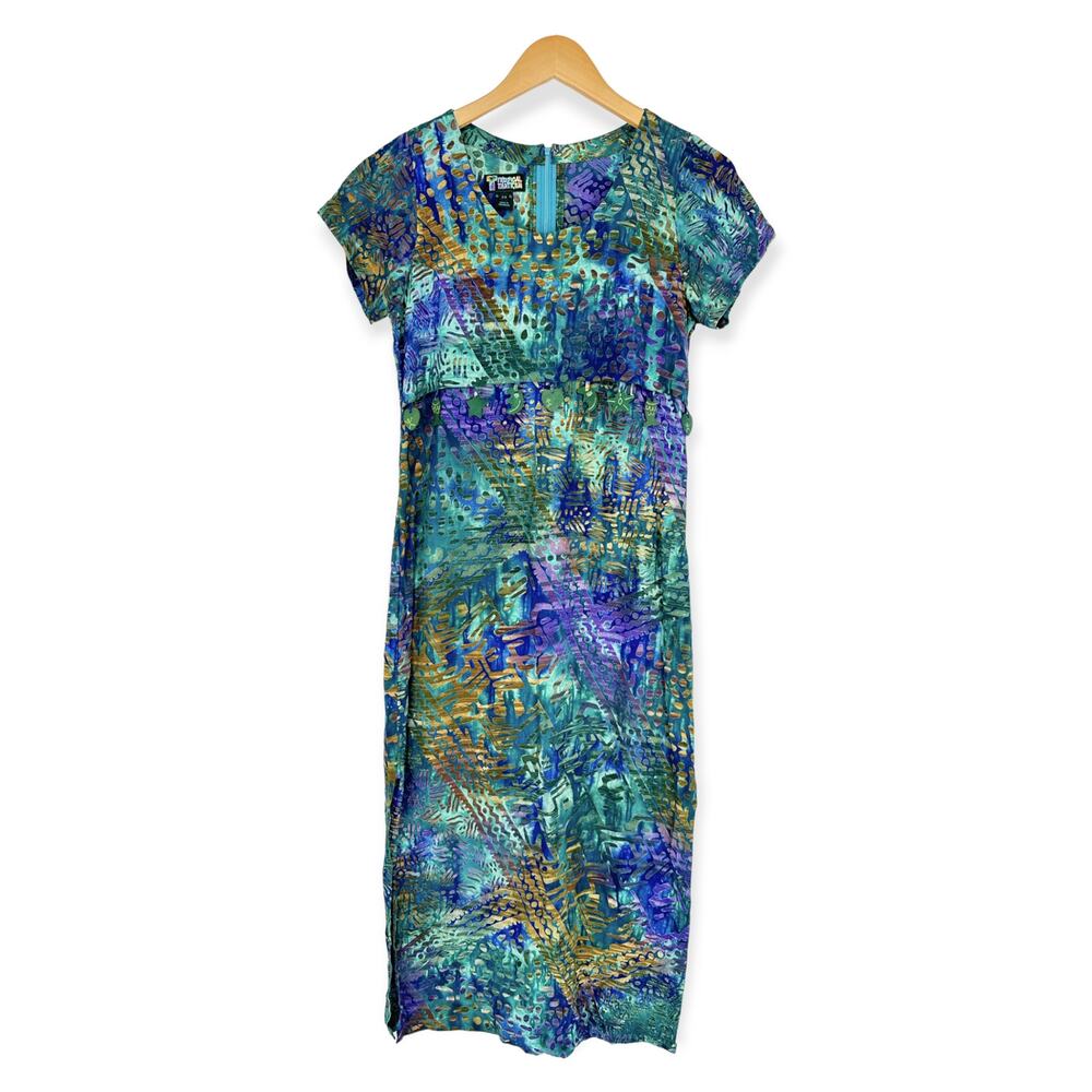 Tropical Tantrum | XS | VINTAGE Natural Rayon Batik Print Hawaiian Charm Dress